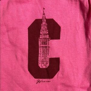 Cleveland Tower City GV art and design pink baby onesie bodysuit 6 months